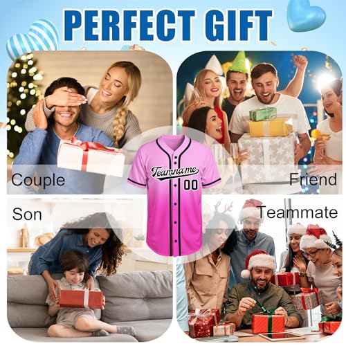 Image of Custom Baseball Jersey Personalized Stitched or Printed Name Number Baseball Shirt Sports Uniform Gifts for Men Women Youth