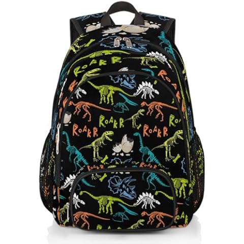 FUMAFI Dinosaur School Backpack for Boys Cool Dinosaur Kids Backpacks Teens Schoolbag Boy College Bookbag Travel Book Bag Age 6-12 18 Inch Cover