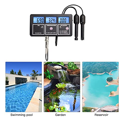 Testeur de qualité de l'eau 5 en 1 avec moniteur PH MV EC CF TDS complet - 8