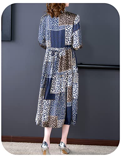 Robe midi léopard grande taille en satin chic et fluide - 2