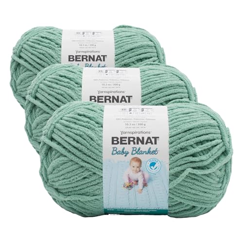 Image of Bernat Baby Blanket BB Misty Jungle Green Yarn - 3 Pack of 10.5oz /300g - Polyester - #6 Super Bulky - 220 Yards - Knitting /Crochet