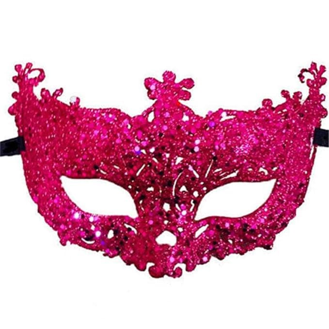 Womens Masquerade Mask Fashionable Glitter Fashion Eye Mask for Ball Proms and Party (Pink) (B0CY32LX2X) Amazon Price History, Amazon Price Tracker