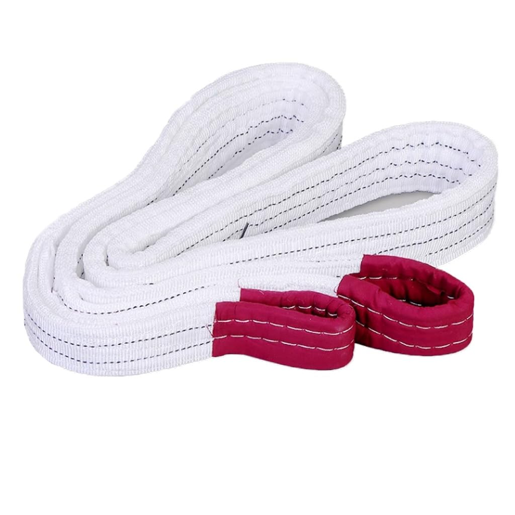 NGDFGR Durable Lifting Strap With Double Button White Flat Strap Strong Crane Lifting Straps Industrial Lifting Straps For Load And Unload Heavy Objects,3T-8M