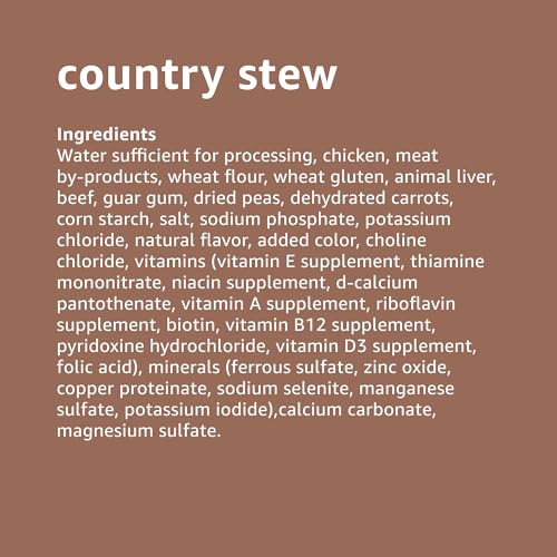 Image of Amazon Basics Wet Dog Food Variety Pack, Country Stew Flavor and Cuts in Gravy with Beef, Made with Natural Ingredients, 13.2oz Cans (Pack of 12)
