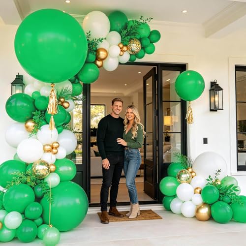 Image of 5Pcs Green Big Balloons 36 Inch, Round Large Latex Party Balloons for Birthday Wedding Decorations