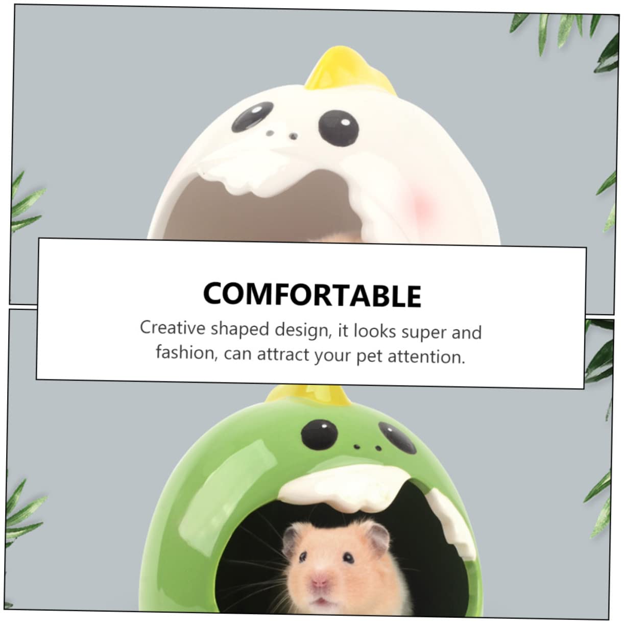 COLLBATH Dekoratives Zufälliger Hamster aus Keramik und Kühlend Hamsternest Leicht zu Reinigen Kreatives Haustierhaus Zierliches Wohnnest Stil