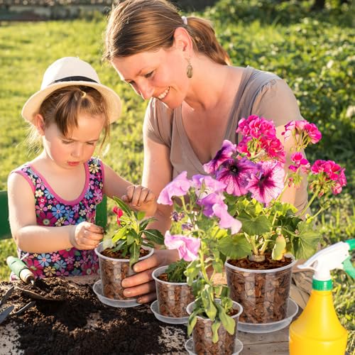 Hqaut 24 Pack 7/6/5 Inch Clear Nursery Pots With Drainage And Saucers thumb #5