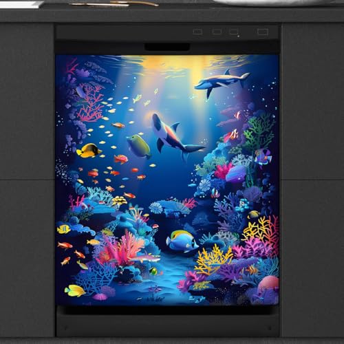 Panel frontal magnético para lavavajillas Mexpekil 53,3x66cm con delfín marino impreso