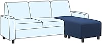 Vista 22 de H.VERSAILTEX Funda combinada para cojín otomano y sofá, funda rectangular para sofá, longitud de 56 a 75 pulgadas, adecuada para funda de cojín