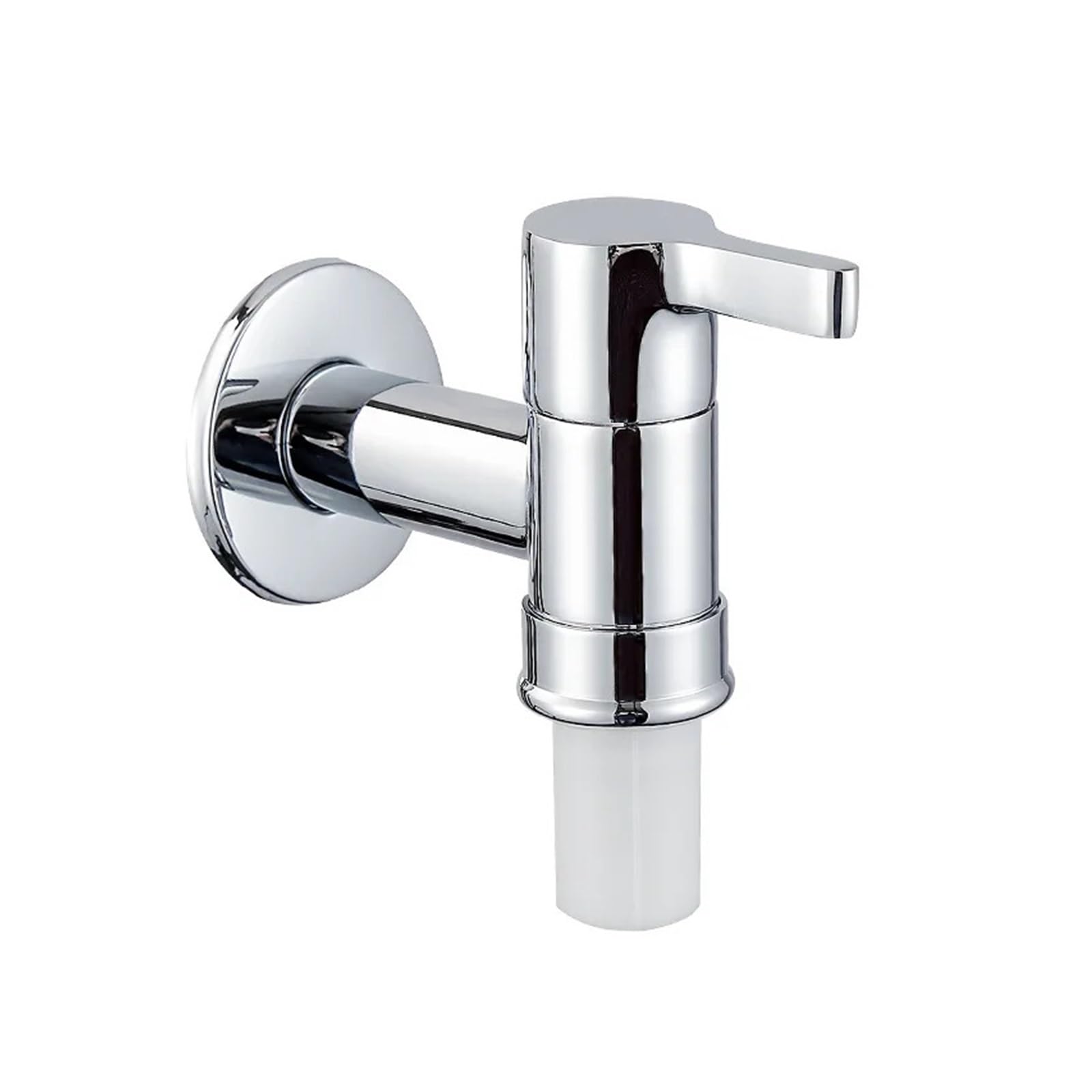 Grifo de lavadora cromado en latón macizo para pared