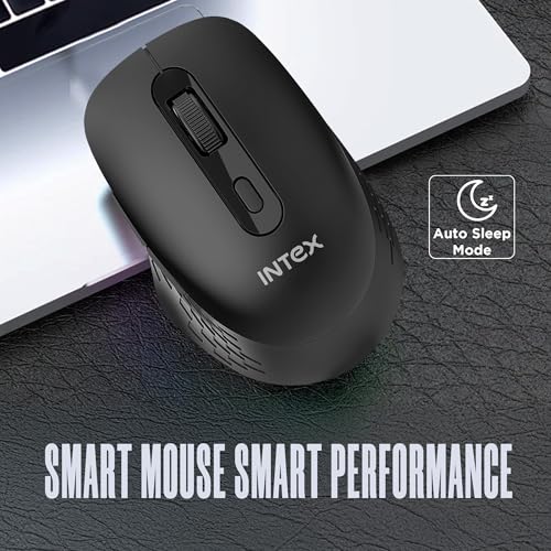 Image of Intex Flow 2.4GHz Wireless Mouse | Upto 1600 DPI Resolustion | 6 Buttons | 10 Million Button & Smooth Scrolling | Silent Clicks & Auto Slip Mode | 10M Working Range | Nano Reciver (Black)