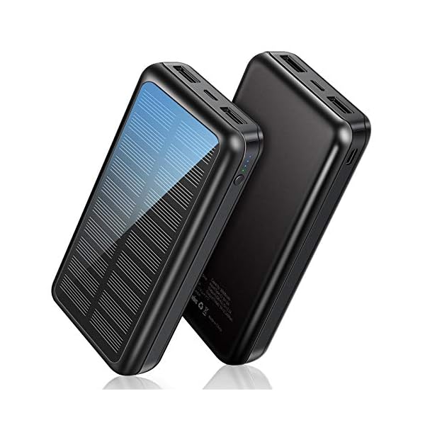 Power-Bank-Soxono-Solar-Charger-30000-mAh-Slimmest-and-Lightest-Portable-Charger-2-USB-Ports-High-Speed-Panel-External-Battery-for-iPhone-Samsung-Galaxy-and-More SOXONO Portable Charger Power Bank - 30000mAh Solar Charger, 2 USB Ports High-Speed Panel External Battery Pack for iPhone, Android and More