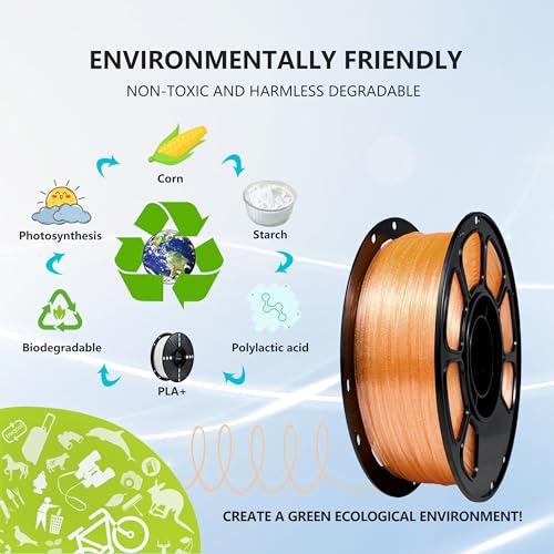 Image of iBOSS PLA Plus Transparent 3D Printer Filament, Transparent Glitter Orange PLA+ Filament 1.75 mm Dimensional Accuracy + /- 0.02mm, Clear 3D Printing Filament 1KG Fit Most 3D Printers
