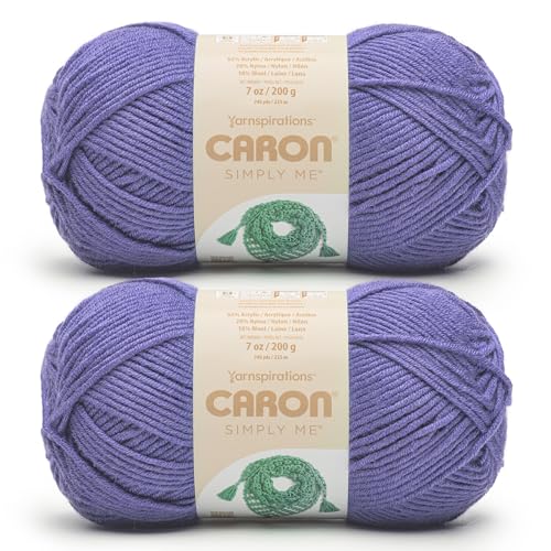 Image of Caron Simply Me Amethyst Yarn - 2 Pack of 200g / 7oz - 62% Acrylic 20% Nylon 18% Wool - #5 Bulky - 246Yards - Knitting /Crochet