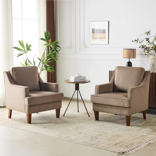 Sillón de diseño mid-century marrón claro miniatura 1