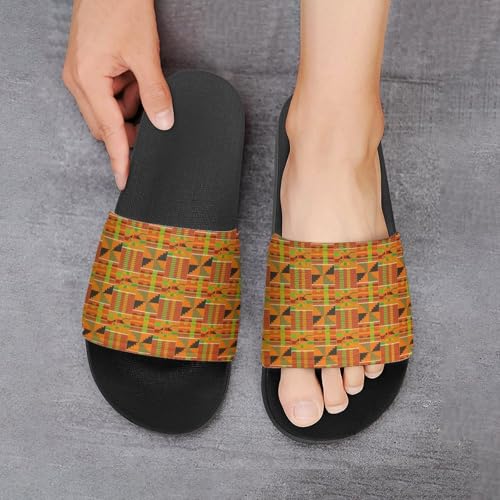 African Tribal Slide Sandals Woman Slides Shoes Non Slip Bath Gym Thick Sole Slippers Casual Footwear Flat Slides4