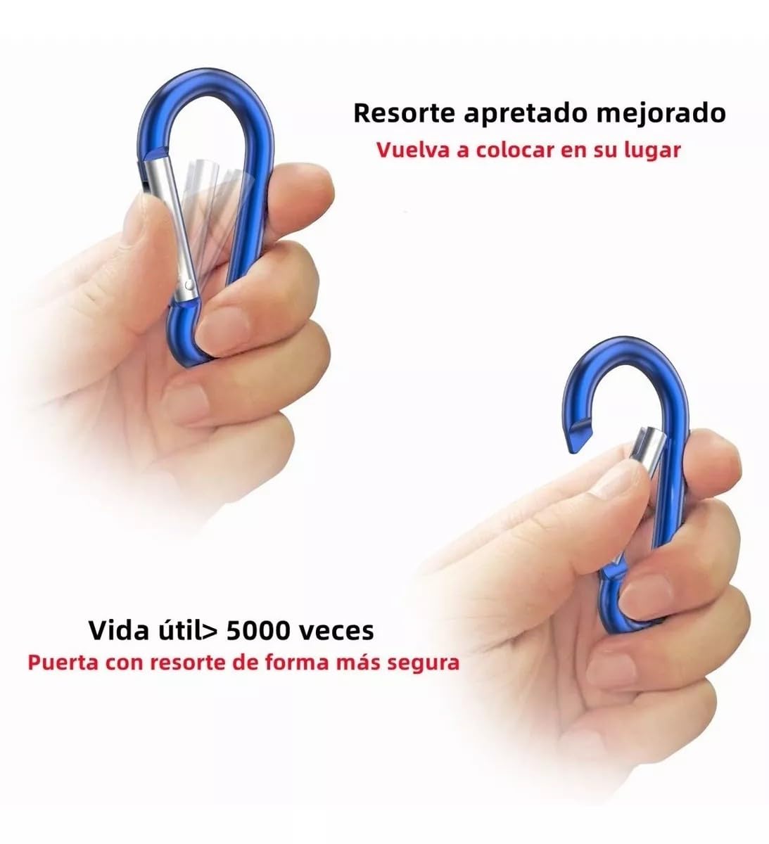 12 Llaveros Mosquetón En Forma De Pez - Anillo De Aluminio Azul, Para Senderismo, Camping Y Uso Diario