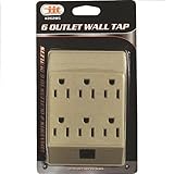 6 Outlet Grounded Wall Tap