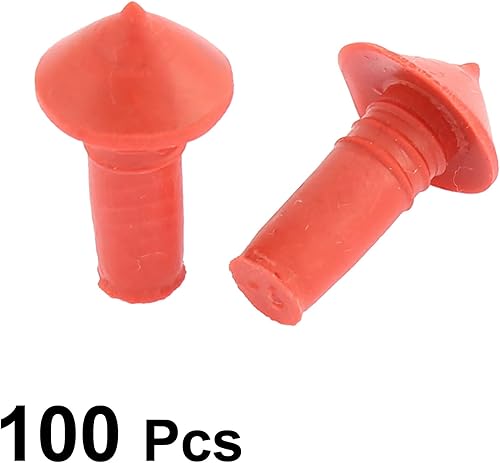 Miniatura 3 de uxcell A15072700ux0010 100 Pcs Mushroom Style Tire Repair Insert 0.276 in Socket Naranja Rojo Negro, Paquete