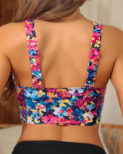 Image of Women's Bikini Top - Supportive Swimsuit for Large Bust - 2025 Cut Out Twist Swim Top