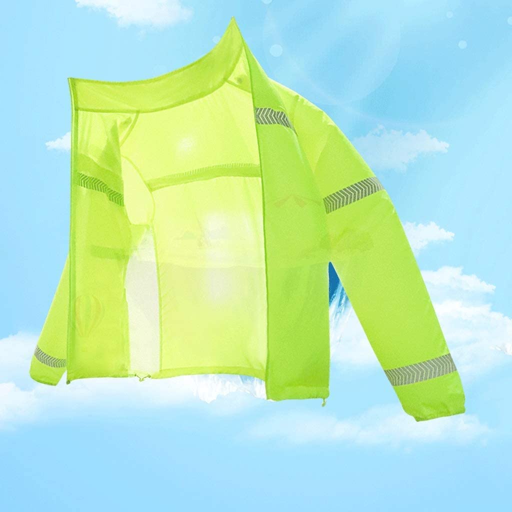 Chaleco de seguridad High Vis, Traje reflectante de protección solar, chaqueta de seguridad amarilla fluorescente, mono de tela reflectante impermeable de alta visibilidad con protección solar, chalec