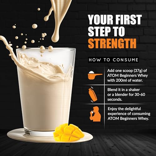 Image of AS-IT-IS ATOM Beginners Whey Protein 1kg | Accelerates Muscle-building | Increases Body Strength | Mango fusion