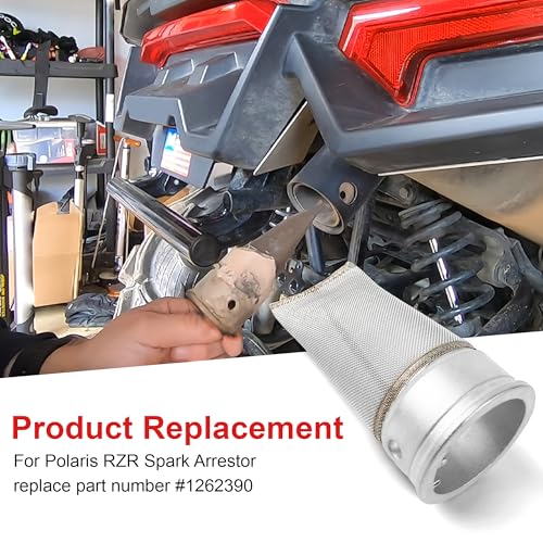 Image of Exhaust Muffler Spark Arrestor Screen Insert Stainless Steel For Polaris RZR Pro XP, XP4 1000, Turbo R 2014-2025 UTV SXS Replace 1262390