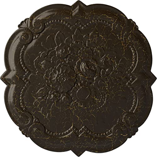 Ekena Millwork CM24VISHC Cm24Vishc Victorian Ceiling Medallion, 24-3/8" X 1", Stone Hearth Crackle