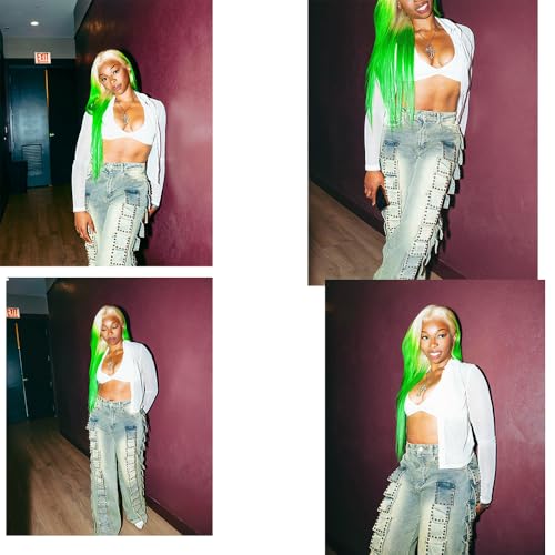 Molilove Women's High Rise Jeans Vintage Baggy Jeans Wide Leg Bell Bottom Studded Patch Stacked Denim Pants Y2k Streetwear3