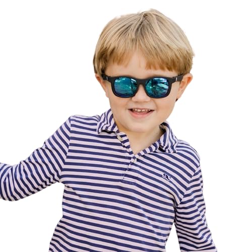 Image of Babiators Kids Sunglasses With Polarized UV400 Lens for 3-5 Years Kid, 100% UVA + UVB Sun Protection | Non-Breakable Flexible Rubber Frame, Shatter and Impact Resistant, BPA Free | Navigators - Black