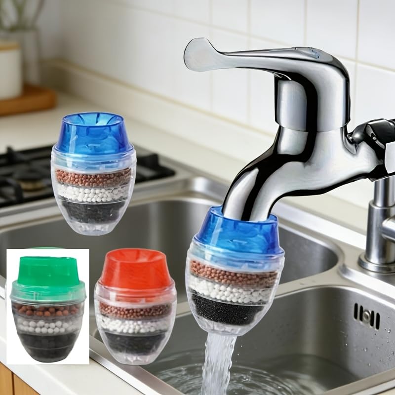 6pcs Water Filter, Kitchen and Bathroom Faucet Activated Carbon Water Filter-Colorful, Easy Purification Tools