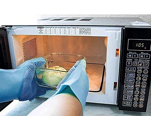Image of Magic Silicone Cleaning Hand Gloves for Kitchen Dishwashing and Pet Grooming, Washing Dish, Car, Bathroom (multicolor) (C)(pack of)
