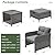 LHBcraft Balcony Furniture 5 Piece Patio Conversation Set, PE Wicker Rattan Outdoor Lounge Chairs with Soft Cushions 2 Ottoman&Glass Table for Porch, Lawn-Grey Wicker (Grey-Grey)
