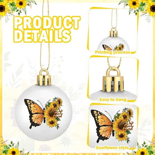 24-Pcs-Sunflower-Ball-Ornament-Tree-Decorations-Yellow-White-Stripes-Dotted-Hanging-Ornaments-Plastic-Butterfly-Sunflower-Summer-Decor-for-Holiday-Party-Tree-Home 24 Pcs Sunflower Ball Ornament Tree Decorations Yellow White Stripes Dotted Hanging Ornaments Plastic Butterfly Sunflower Summer Decor for Holiday Party Tree Home
