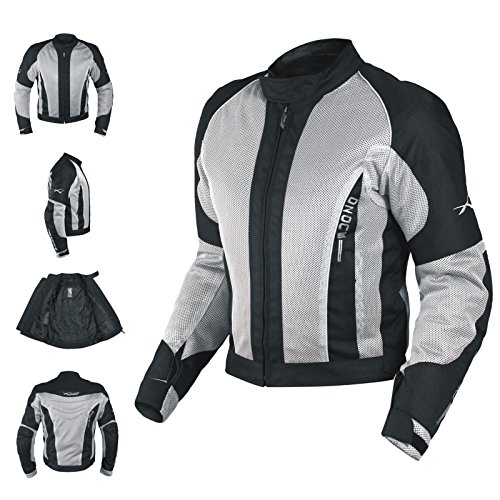 A pro Chaqueta Malla perforada transpirable Tejido Técnico Moto Cordura Gris XL