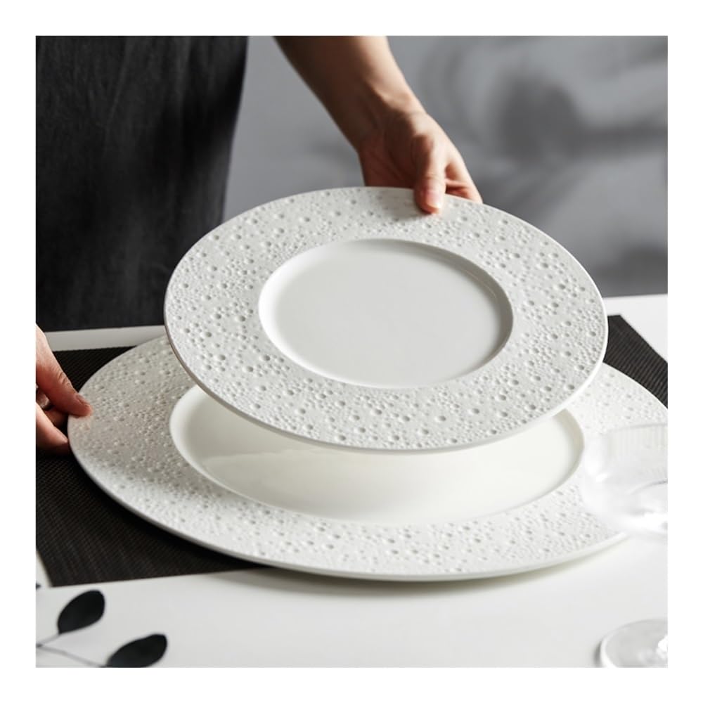 Talerze Obiadowe Białe ceramiczne talerze do steków, talerze zachodnie, makarony, płaskie talerze, talerze restauracyjne i hotelowe, zastawa stołowa(12.5inch)