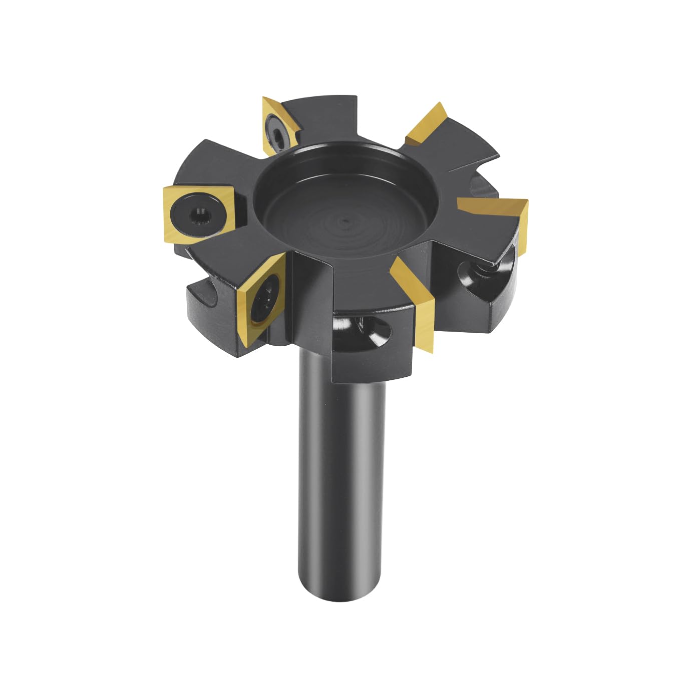 SpeTool Slab Flattening Router Bit 1/2" Shank 2" Cutting Diameter, 6 Wings Coated Carbide Insert Spoilboard Surfacing Router Planer Bit Wood Planing Bit Woodworking Tools