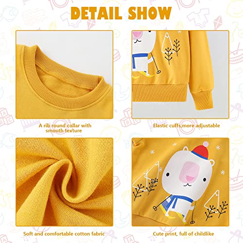 Kumary-Toddler-Girls-Boys-2-Pack-Sweatshirts-Cotton-Long-Sleeve-Crewneck-Pullover-Winter-Warm-Shirt-Sweater-Tops-2-6-Years