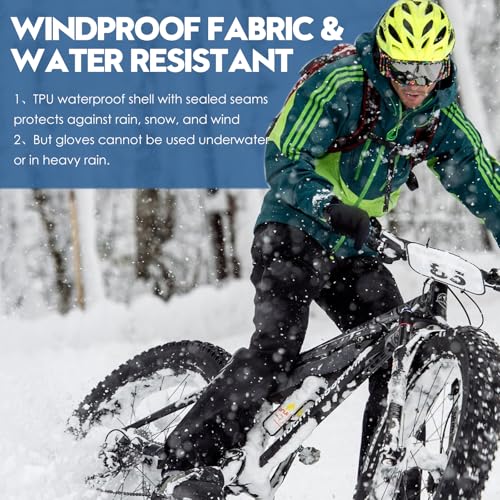 Image of Bruvoalon Winter Gloves for Women & Men, 3M Thermal Insulation, Lycra Fabric, Touchscreen, Anti-Slip