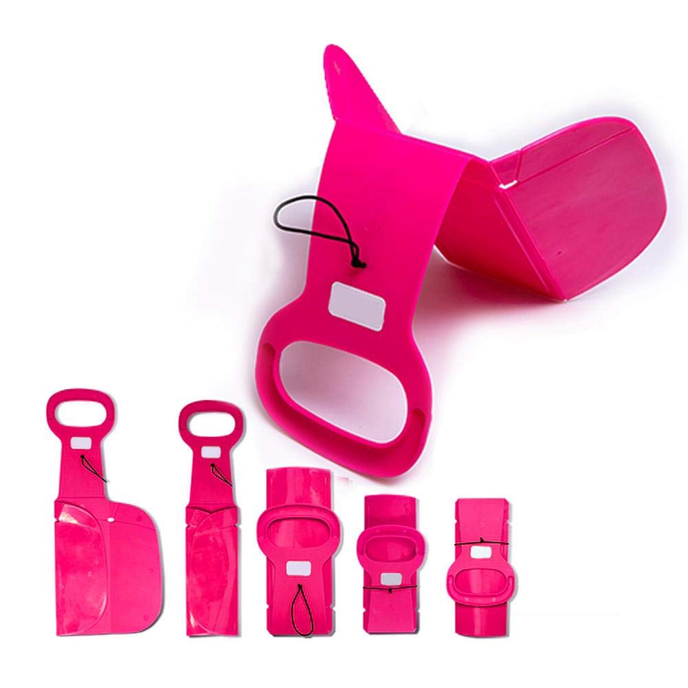 Ecisi Portable Kids Plastic Foldable Toboggan Snow Sled with Handle,Premium Thick Folding Skiing Sled,Lightweight & Durable,for Adults Children Winter Sports