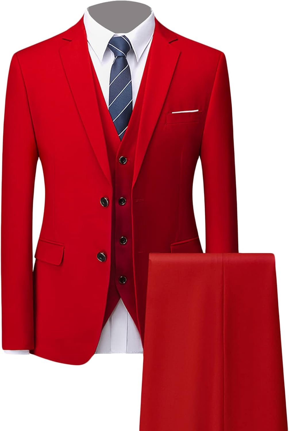 Men's 2 Button Slim Casual Suit Fashion Fit Solid Jacket Wedding Formal Suit Tuxedo Groomsmen Dinner Dress