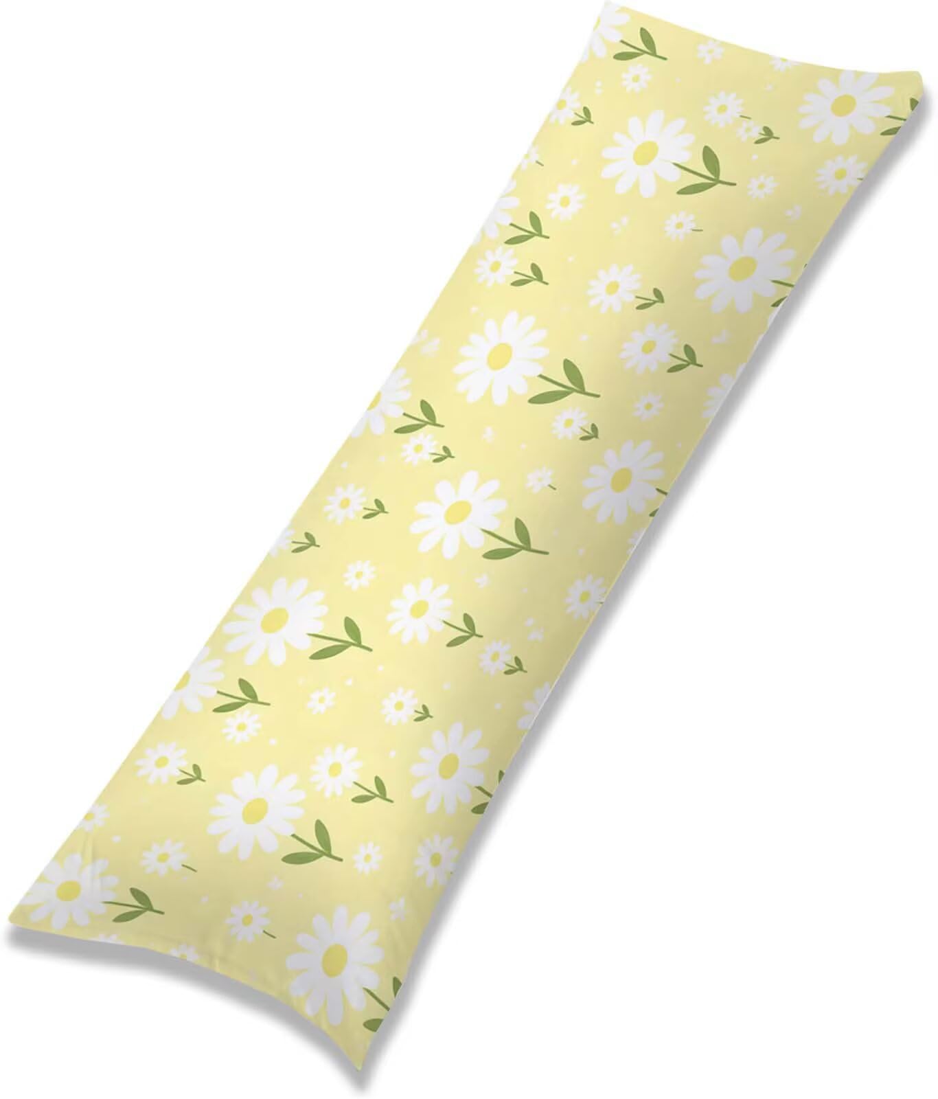 Giallo-4 Federe Cuscino Letto 50 x 150 cm, Grande Cuscini per Divano Lino,
