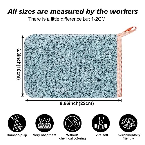 PHOGARY 6 Stück Mikrofaser-Waschhandschuhe, 15x21 cm Waschlappen-Coral Fleece, Weiches Gesichtshandschuh, Badespa-Tuch, Wiederverwendbare Make-up-Entferner-Handschuhe, 3 Farben