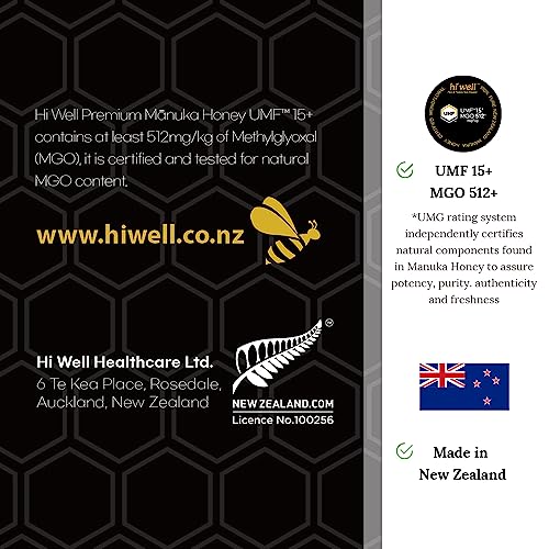 Hi Well Miel Premium Manuka UMF 15+ 500g miniatura 6