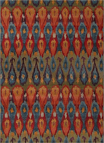 Unique Loom Outdoor Modern Collection Area Rug - Ikat (7' 1