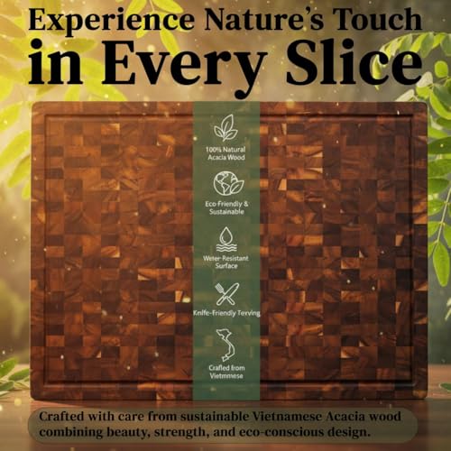 Tabla de Cortar Rectangular de Madera Acacia 60.96x45.99x3.81 cm miniatura 3