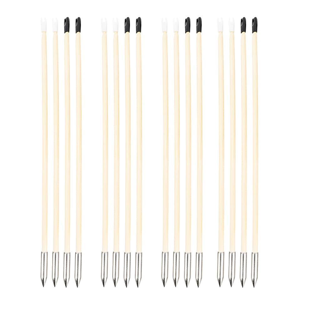 12pcs Wooden Arrows Plastic Arrows for Compound Recurve Bow