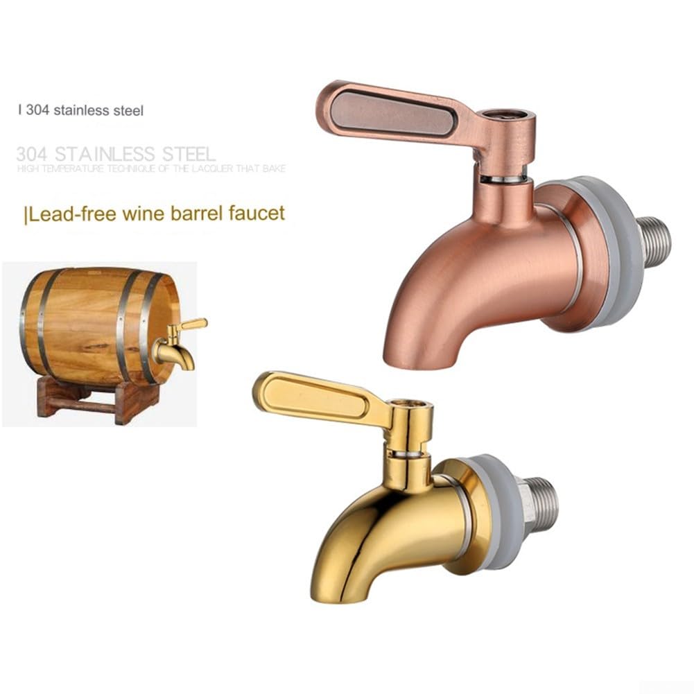 Zoegneer Grifo de vino dorado, acero inoxidable 304, 16 mm