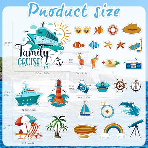Imanes Decorativos para Puertas Tema Crucero Familia 28 Piezas miniatura 2