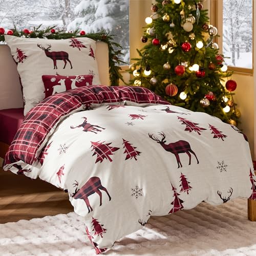 BEDSURE Bettwäsche 135x200 2teilig Weihnachts - Bettwäsche-Sets...